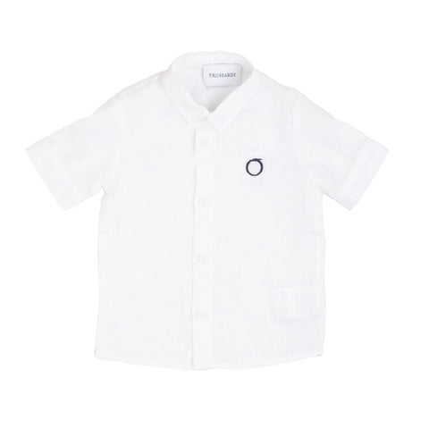 Camicia bianca Trussardi Junior manica corta per neonati e bambini
