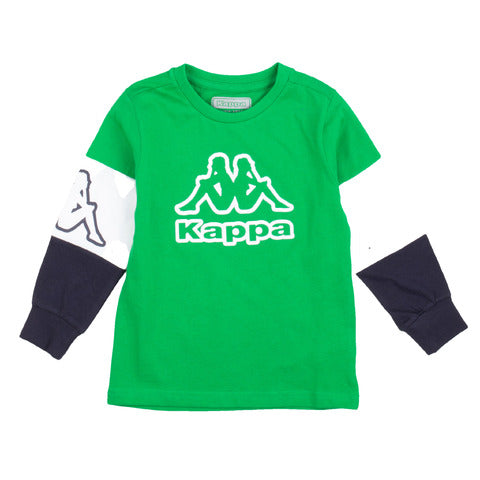Kappa T-shirt manica lunga verde bambino