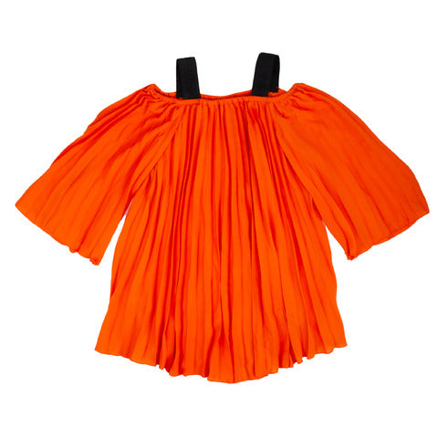 Vestito Plisse arancione da ragazza