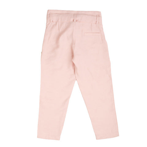 Trussardi Pantaloni in lino rosa bambina