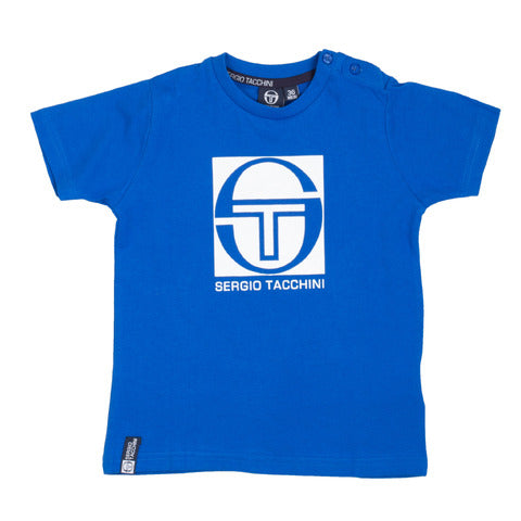 Sergio Tacchini neonato bambino T-shirt blu manica corta