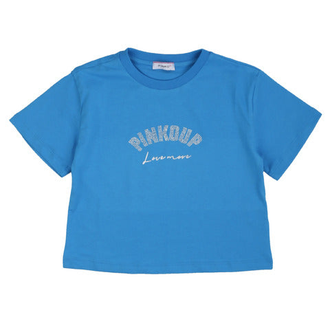Pinko T-Shirt blu manica corta ragazza