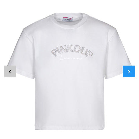 Pinko T-shirt bianca manica corta ragazza