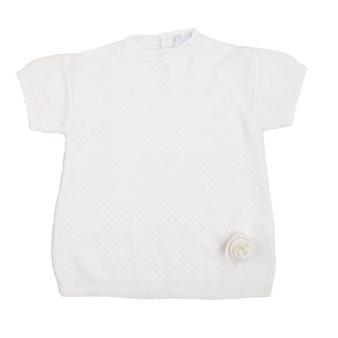 Abitino bianco in tricot da neonata
