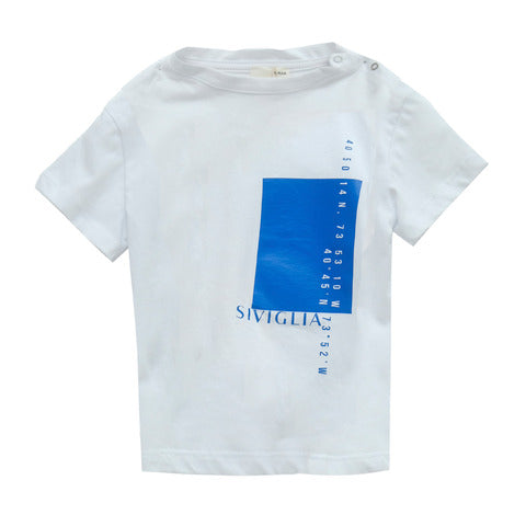 T-shirt bianca a maniche corte per neonati e bambini