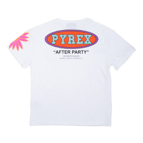 Pyrex T-Shirt bianca con fiori manica corta ragazza