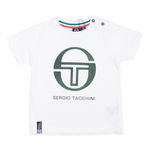 Sergio Tacchini neonato bambino T-Shirt bianca manica corta