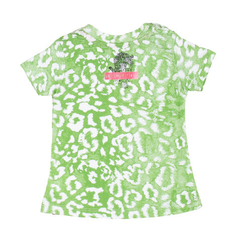 John Richmond T-Shirt neonata verde leopardata