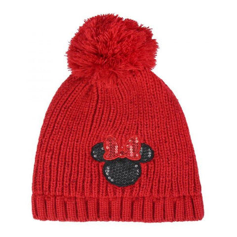 Minnie cappello invernale rosso con pon pon