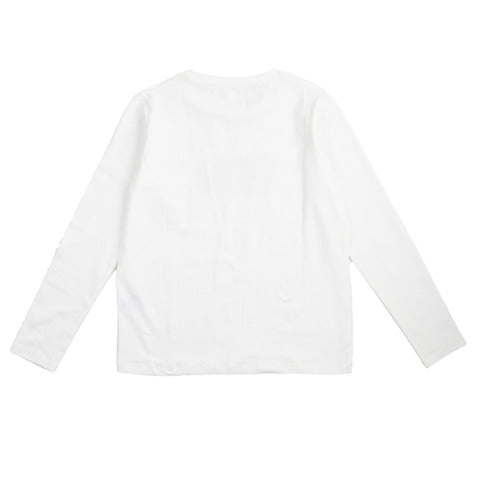 Vicolo T-Shirt bianca manica lunga bambina