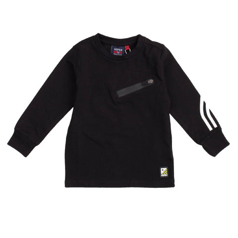 Aspen polo club T-shirt nera a maniche lunghe