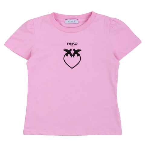 Pinko T-shirt rosa manica corta bambina