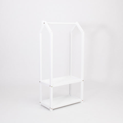 House Shaped Clothing Rack with Storage