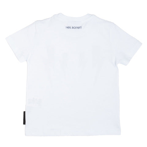 Neil Barrett T-Shirt bianca manica corta bambino ragazzo