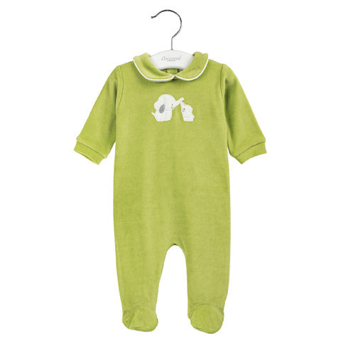 Coccodè Tutina verde per neonati in ciniglia