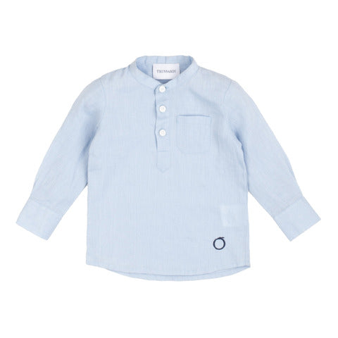 Camicia azzurra Trussardi con bottoni e colletto per neonato e bambino