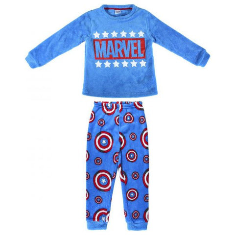 Marvel long blue fleece pajamas