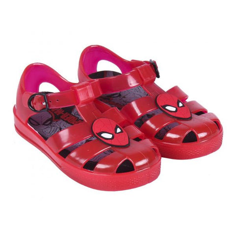 Marvel Spiderman Sandali da Spiaggia colore rosso trasparente