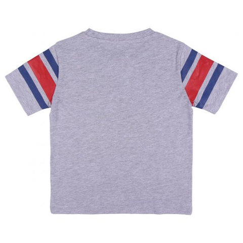 T-shirt grigia Topolino con retro liscio e maniche a righe