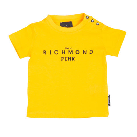 T-shirt a maniche corte gialla per neonati
