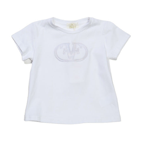 T-shirt bianca a maniche corte per bambine
