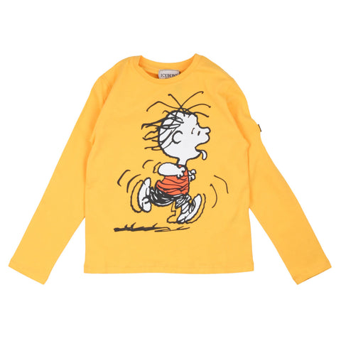 T-shirt gialla da bambino ICEBERG con stampa di Charlie Brown