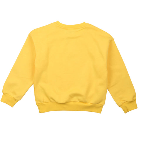 Felpa girocollo oversize gialla con retro liscio senza grafica
