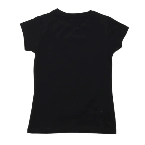 T-shirt Givova bambina nera a manica corta sul retro, senza stampa evidente