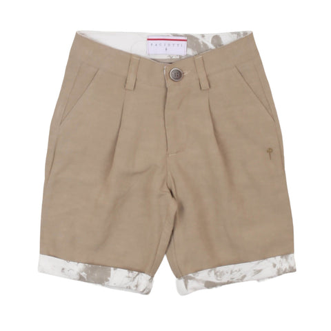 Pantaloncini bermuda bimbo Paciotti fango con bordo fantasia chiara