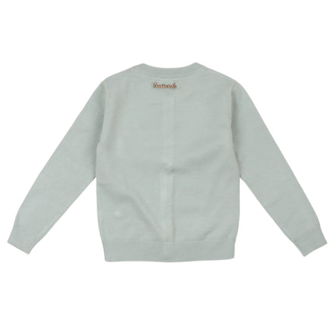 Trussardi Cardigan acqua con bottoni e scollo a V bambina