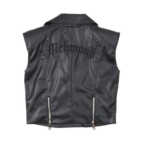 Gilet giacca Renuit nero dietro con stampa e due zip laterali