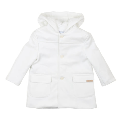 Carlo Pignatelli Cappottino bianco con cappuccio neonato bambino
