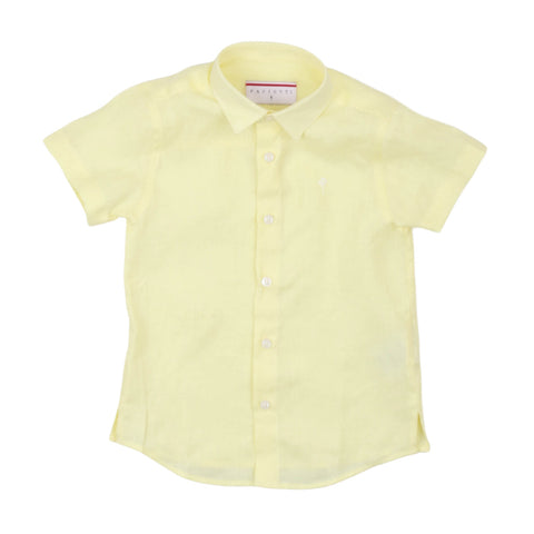 Camicia gialla paciotti, maniche corte, colletto e bottoni anteriori