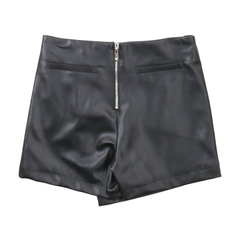 Gonna nera con zip frontale centrale e tasche