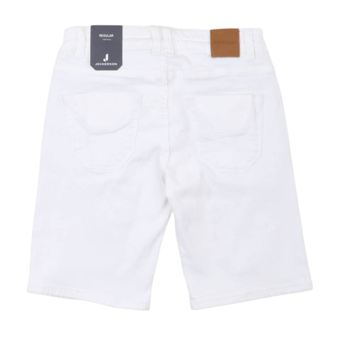 Bermuda bianchi bambino con tasche e bottoni frontali