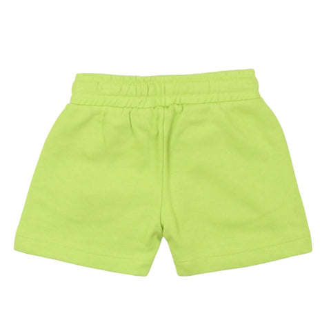 Pantaloncini verdi lime neon con elastico in vita e coulisse, davanti semplice