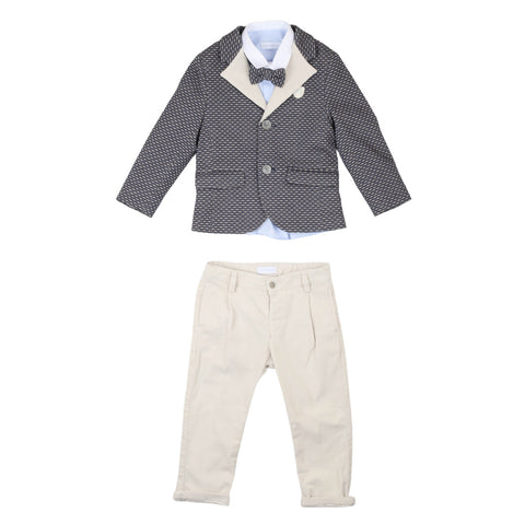 Carlo Pignatelli Completo Cerimonia 4 pezzi blu neonato bambino