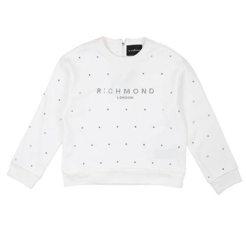 Felpa off-white John Richmond per bambina – vista frontale