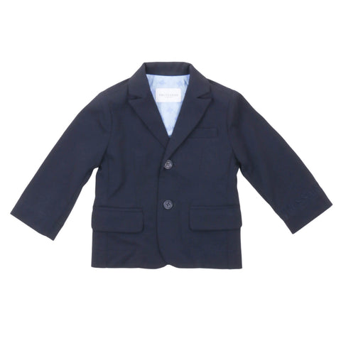 Giacca cerimonia blu navy neonato/bambino con revers, bottoni e tasche applicate