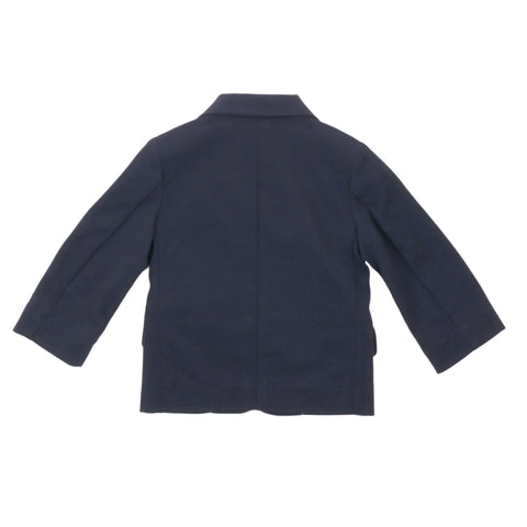 Giacca cerimonia blu navy neonato/bambino, vista posteriore con cuciture centrali