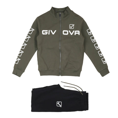 Givova Completo Felpa con zip e cappuccio + pantaloni bambino