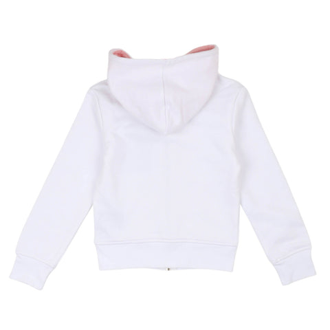 Trussardi Felpa con cappuccio bianco rosa bambina ragazza