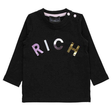 john richmond T-Shirt manica lunga nera neonati